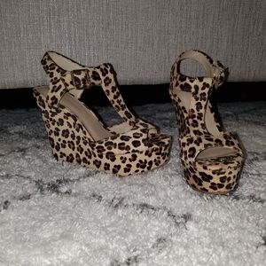 Leopard print platforms